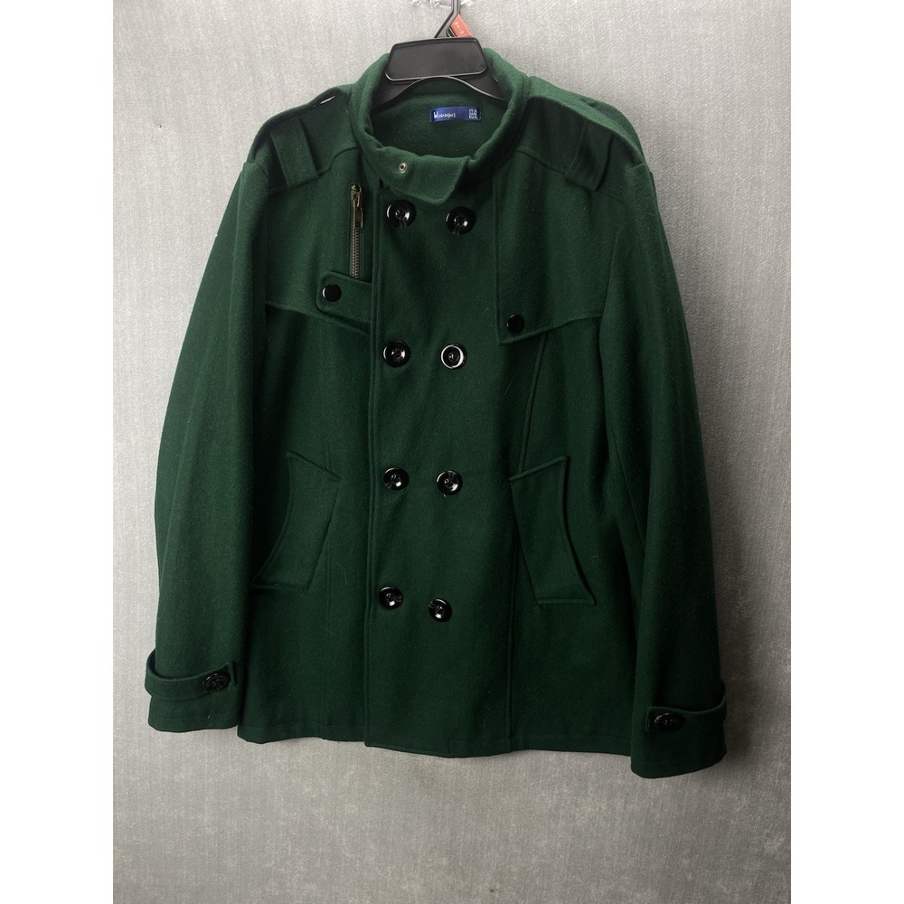 W(dAblju) Green Women's Coat Size XL Long Sleeve Button Up Pockets Wool Blend